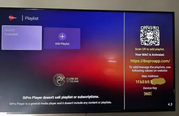 IBO Player Pro dashboard interface with activated IPTV categories